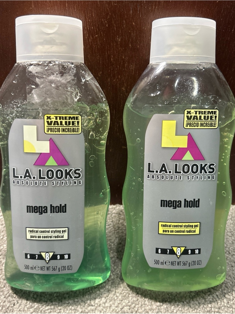 Read Desc - X2 LA Looks MEGA HOLD Flex Hold Level 8 Hold Flexible Hair Gel 20oz